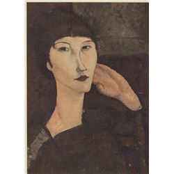 Amedeo Modigliani Italian Signed Linocut XIV/C