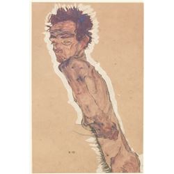Egon Schiele Austrian Signed Litho on Paper