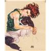 Image 1 : Egon Schiele Austrian Modernist Mixed Media Paper