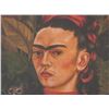 Image 3 : Frida Kahlo Mexican Signed Linocut Etching Paper
