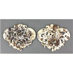 Pair Chinese Archaistic Hardstone Carved Dragon