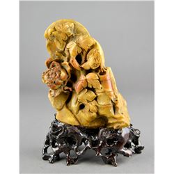Chinese Carved Soapstone Boulder