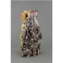 Chinese Large Shoushan Stone Carved Vase