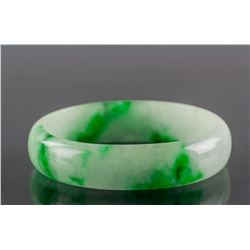 Burma Green Jadeite Carved Bangle