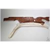 Image 1 : Caribou horn cribbage board 26" in length and a carved wall hanging and labelled on verso "Raven, Wi