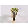 Image 2 : 14kt yellow gold and pear shaped peridot ring set with approximately 2.00ct pear shaped peridot gems