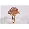 Image 2 : 14kt yellow gold, ruby melee and diamond ring set wtih approximately 2.75ct of pink mixed cut round 