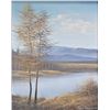 Image 2 : Framed original acrylic on canvas landscape painting of a fall lake scene by artist David Daase, 15 