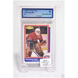 1986-87 O-Pee-Chee Patrick Roy #53 RC CTA graded NM-MT 8 hockey card serial no. 11417071, UPDATE: Th