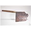 Image 1 : Antique Chinese meat cleaver with hand hammered steel blade and wooden handle 21 1/2" in length