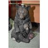 Image 2 : Pair of mother bear and cub motif side tables with bevelled glass tops