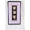 Image 1 : Framed moose tufting, flowers on velvet 12" X 7"