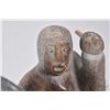 Image 2 : Soapstone stone carved Inuit drummer signed by artist August Poitras, '91, 7" in height