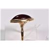 Image 2 : 14kt yellow gold and 4.75 ct marquise cut cabochon pink tourmaline gemstone. Retail replacement valu