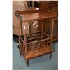 Image 1 : Antique rosewood Canterbury with single drawer and original metal castors