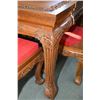 Image 2 : Large quality hand carved dining suite including 80" X 38" table on heavy ball and claw feet plus ei