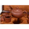 Image 2 : Purple clay teapot and six cups in fitted wooden presentation box