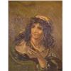 Image 2 : Pair of framed antique panel paintings including gypsy girl and boy, both signed by artist (?) and b