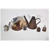 Image 1 : Selection of vintage mining collectibles including cloth miner's cap with leather peak marked "CoalK