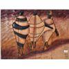 Image 2 : Two artworks including framed coloured pencil African portrait initialled by artist T.V. B. 13" X 11