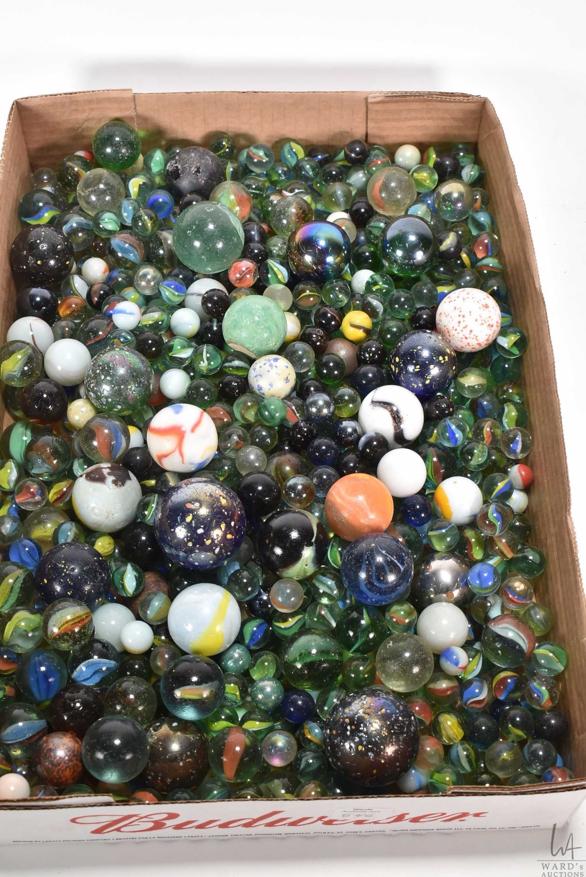 Large selection of vintage collectible marbles ranging in size from 1/2 ...