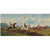 Image 2 : Two antique gilt framed original oil on canvas hunt scene paintings, both signed by artist (?) and b