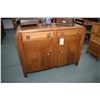 Image 1 : English quarter cut oak art deco sideboard with original door and drawer pulls