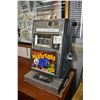Image 1 : Antique one penny "Mardi gras" slot machine made by Aristrocrat Olympic, trying to work during time 