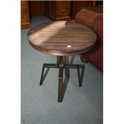 Set of three modern parlour set including coffee table, single pedestal round table and rectangular 