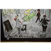 Image 2 : Large gilt framed appears to be watercolour/ gouache painting titled "Rue du Dominique Paris, 38" X 