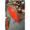 Image 2 : Pair of retro swivel tub chairs, appear to be fiberglass construction on chrome pedestals and newer 