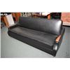Image 1 : Retro full sized sofa/ hide-a-bed with matching side chair, each with spindle legs and straight line
