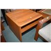 Image 1 : Danish made mid century modern teak coffee table with two drawers and cubby storage plus matching si