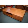 Image 2 : Danish made mid century modern teak coffee table with two drawers and cubby storage plus matching si