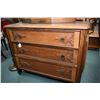 Image 1 : Antique three drawer low boy with replaced pulls