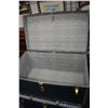 Image 2 : Modern blue steamer trunk with metal banding, note no tray