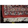 Image 2 : 100% wool area carpet with center medallion, red background and overall geometric floral design with