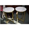 Image 1 : Two semi contemporary marble top side table 20" in height