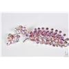 Image 1 : Vintage signed Sherman pink aurora borealis feather like brooch and matching earrings