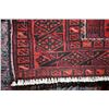 Image 2 : 100% handmade Baluchi area carpet with quadruple medallion, red background, overall geometric patter