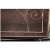 Image 2 : Belgian wool blend carpet made Mistral in sculpted design with brown background and cream highlights
