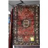 Image 1 : 100% handmade Tafresh area carpet with center medallion, stylized floral design and red background, 