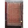 Image 1 : 100% handmade Mir area carpet with overall geometric design, red background and multiple borders in 
