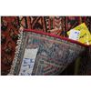 Image 3 : 100% handmade Mir area carpet with overall geometric design, red background and multiple borders in 
