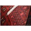 Image 3 : 100% handmade scatter rug with red background and geometric design with highlights of pink, blue etc