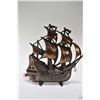 Image 1 : Vintage heavy cast metal tall ship motif table lamp