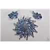 Image 1 : Vintage signed Sherman ice blue pinwheel like brooch and matching earrings