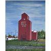 Image 2 : Framed acrylic on canvas painting of Alberta Pacific Grain Co. grain elevator by artist Ross Shawchu