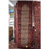 Image 1 : 100% handmade wool carpet runner Kolyaei with overall geometric design and highlights of tan, cream,