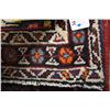 Image 2 : 100% handmade wool carpet Hamdan with overall geometric design and highlights of red, cream, orange 